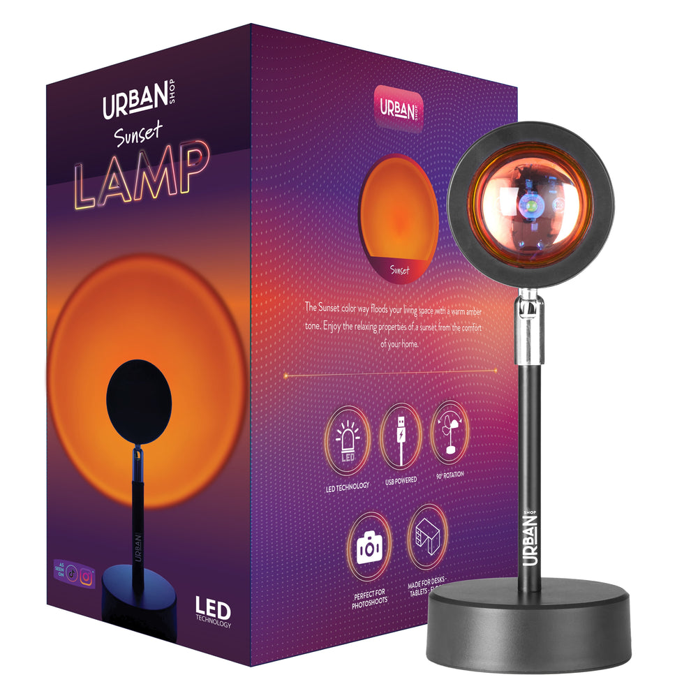 Aura LED Sunset Projector LED Lamp, Orange, 10.23" H
