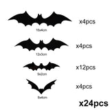 3D PVC Halloween Bats Wall Stickers