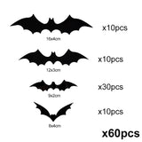 3D PVC Halloween Bats Wall Stickers