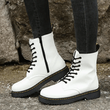 Comfortable boots with laces and a zipper