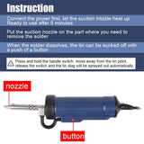 Desoldering Machine Tin Sucker Automatic Electric Solder With 3 Suction Nozzle