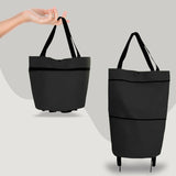 2-in-1 Foldable Shopping Bag with Wheels