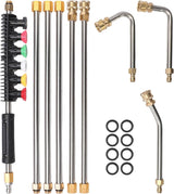 4000 PSI Telescoping High Pressure Power Washer Extension Wands For Gutter & Roof Drainage & Walls Cleaning