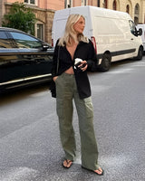 Adjustable Straight Fit Cargo Pants