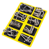 8 Piece Metal Puzzle Ring Set Brain Teaser Toys